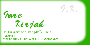 imre kirjak business card